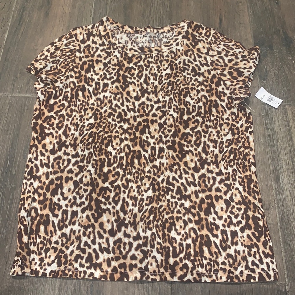 Banana Republic Cozy Slub Leopard Print Tee